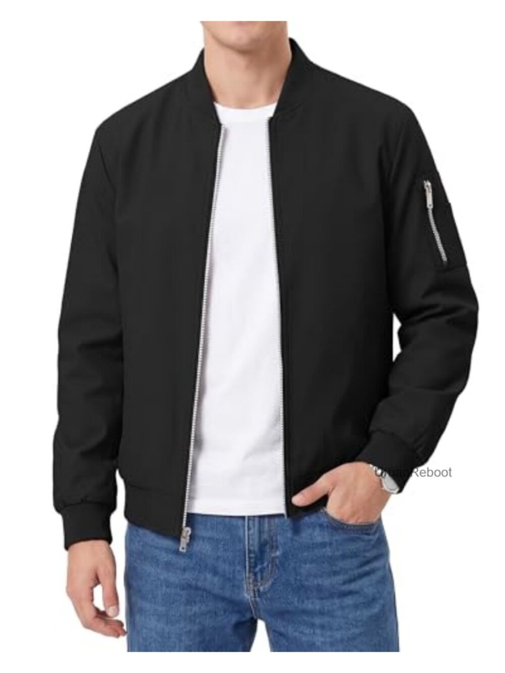 Men's Lightweight Bomber Jacket Zip Up Windbreaker Casual Coat